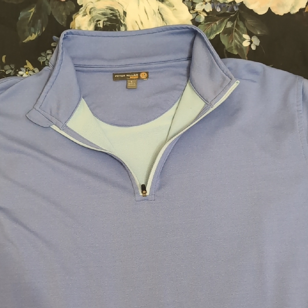 Peter Millar Blue Wicking Pullover - image 3
